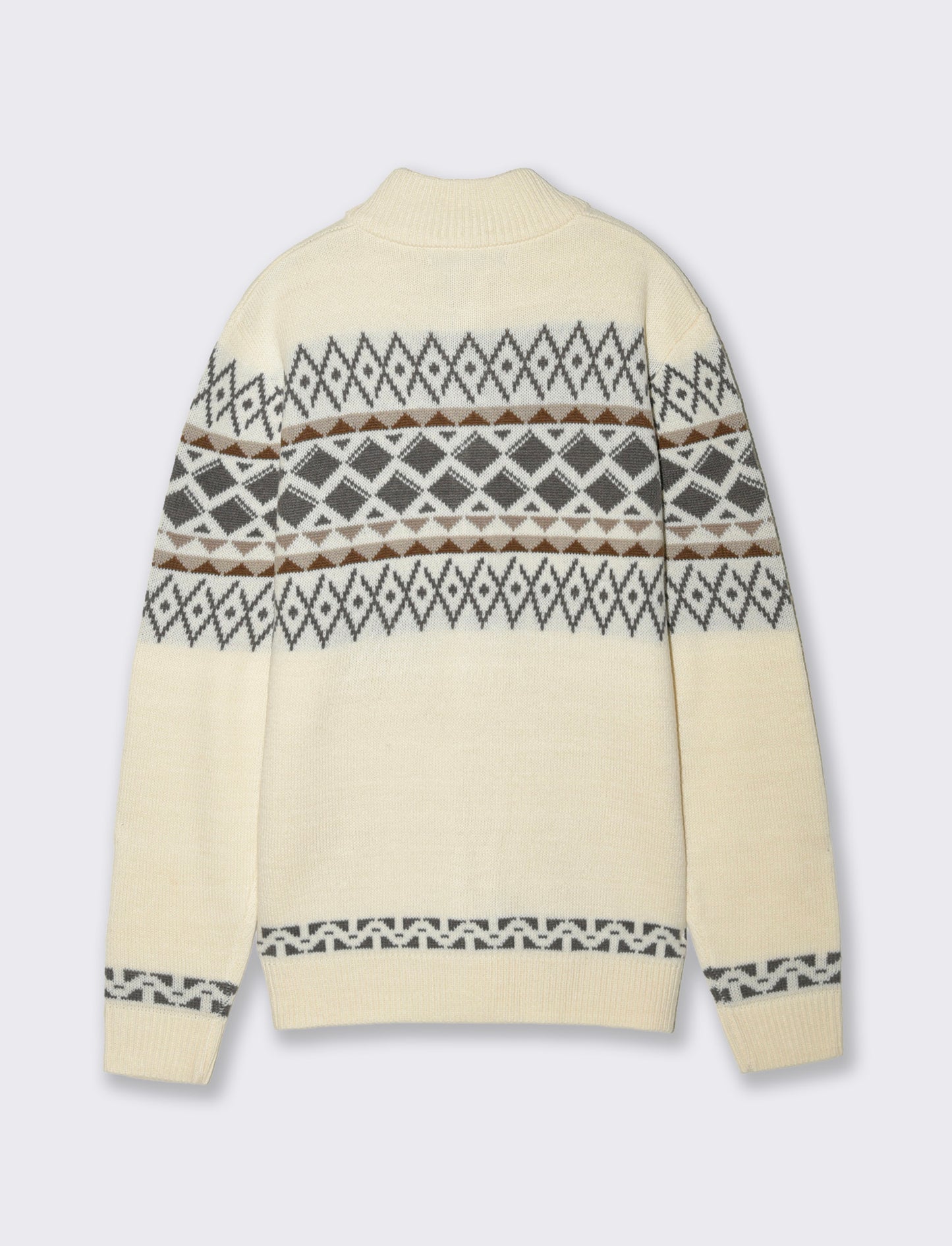MAGLIA  CARDIGAN FANTASIA JACQUARD - Bianco
