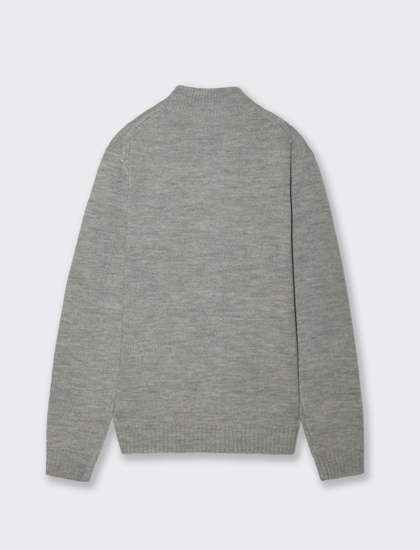 MAGLIA CARDIGAN JACQUARD A TRECCE - Grigio mel.