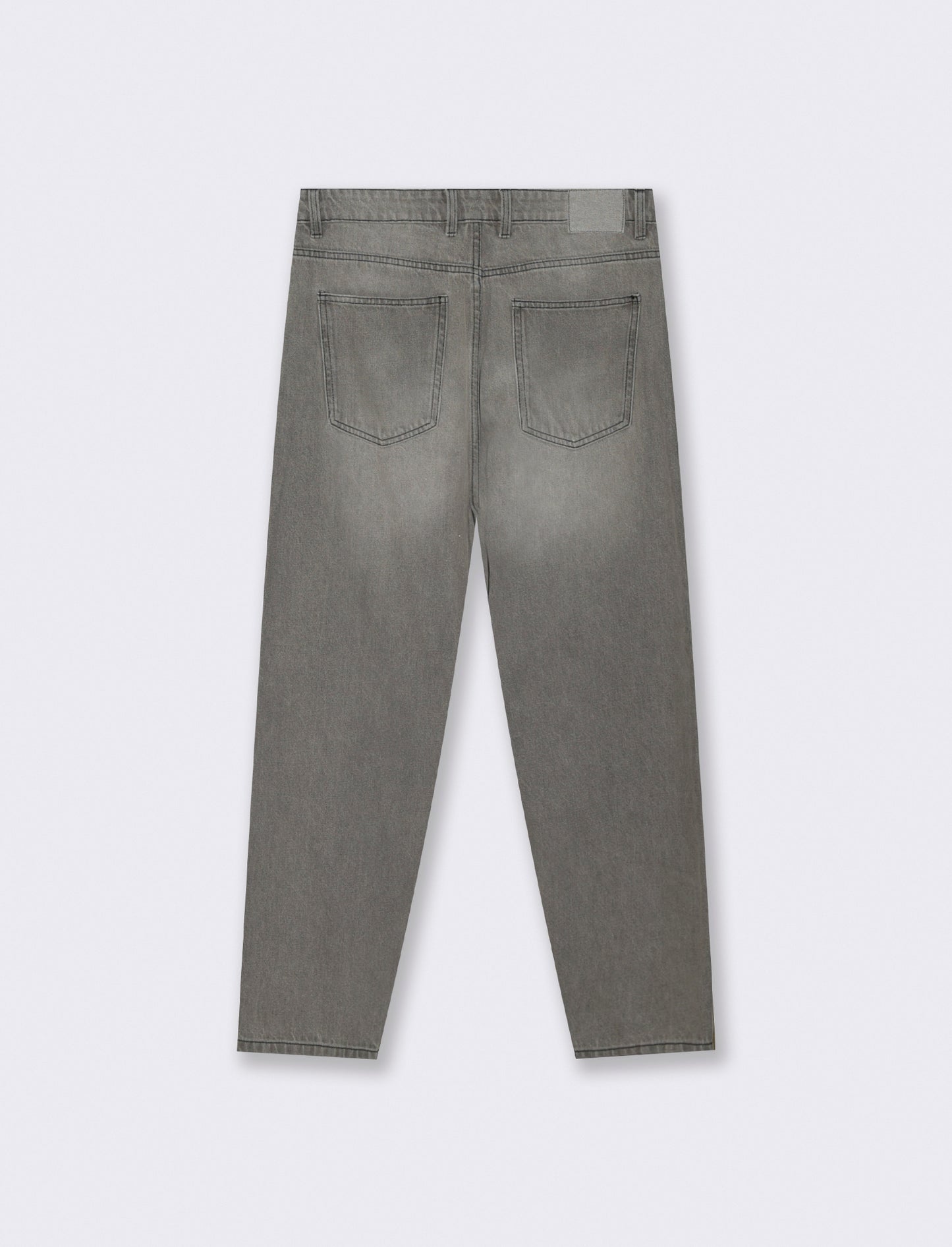 JEANS DENIM GRIGIO LOOSE FIT CON ABRASIONI - Grigio