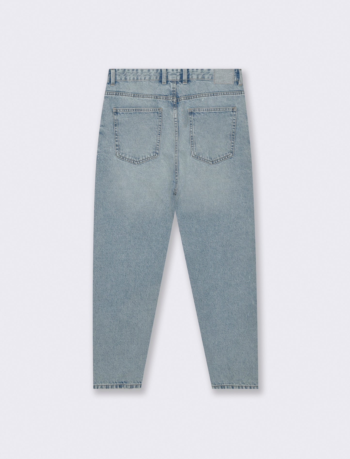 JEANS DENIM CHIARO LOOSE FIT CON ABRASIONI - Denim chiaro