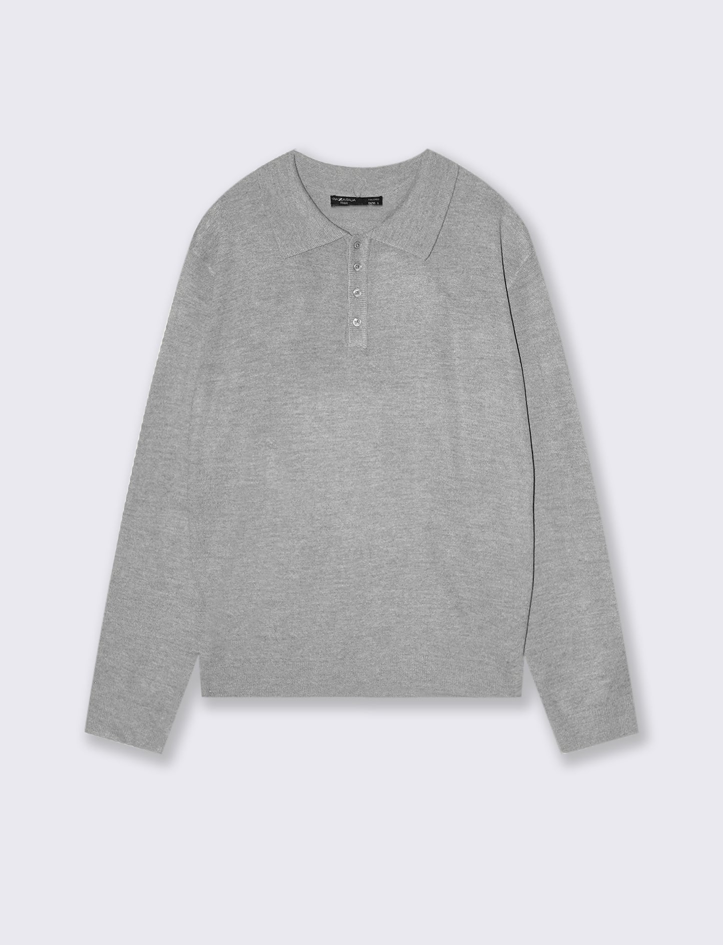 POLO IN MAGLIA  EFFETTO LANA - Grigio mel.