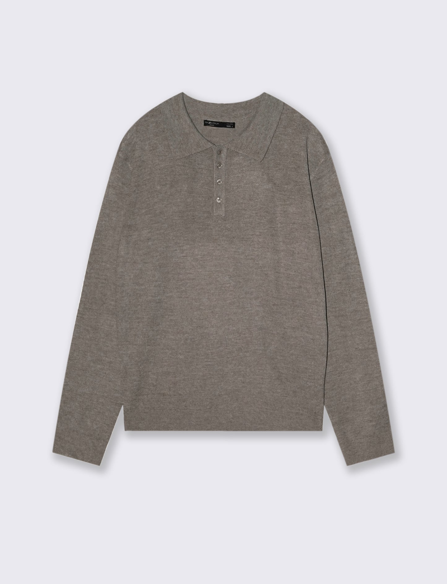 POLO IN MAGLIA  EFFETTO LANA - Grigio fango
