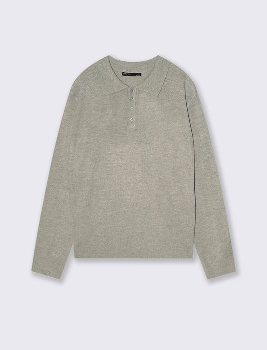 POLO IN MAGLIA  EFFETTO LANA - Verde salvia