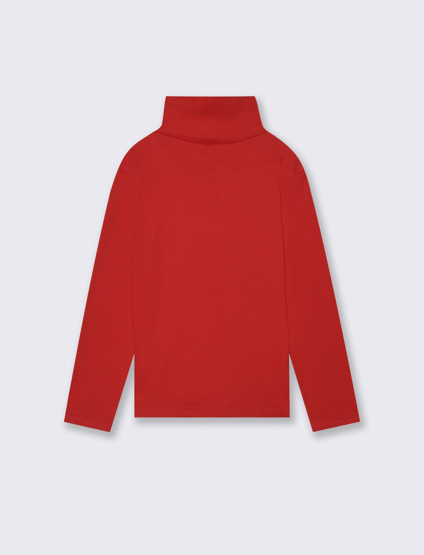 T-shirt collo alto a manica lunga in interlock. - Rosso