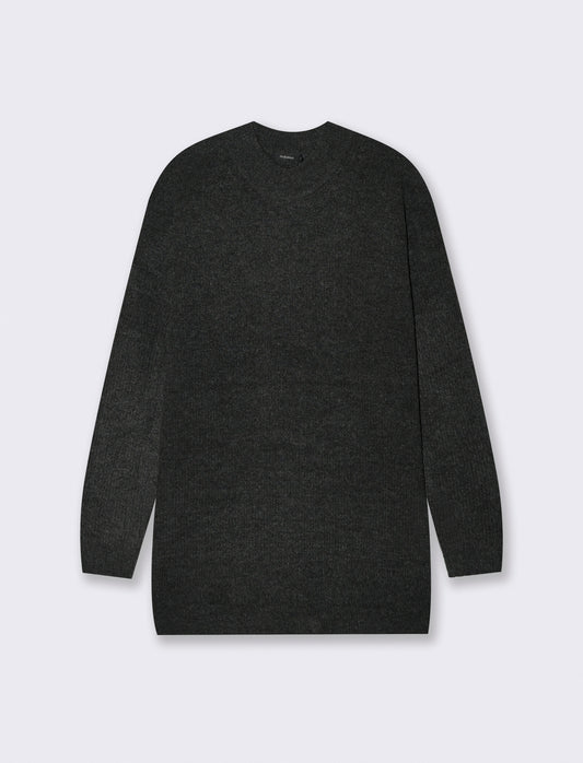 PULLOVER CON SPACCHI LATERALI - Antracite melange