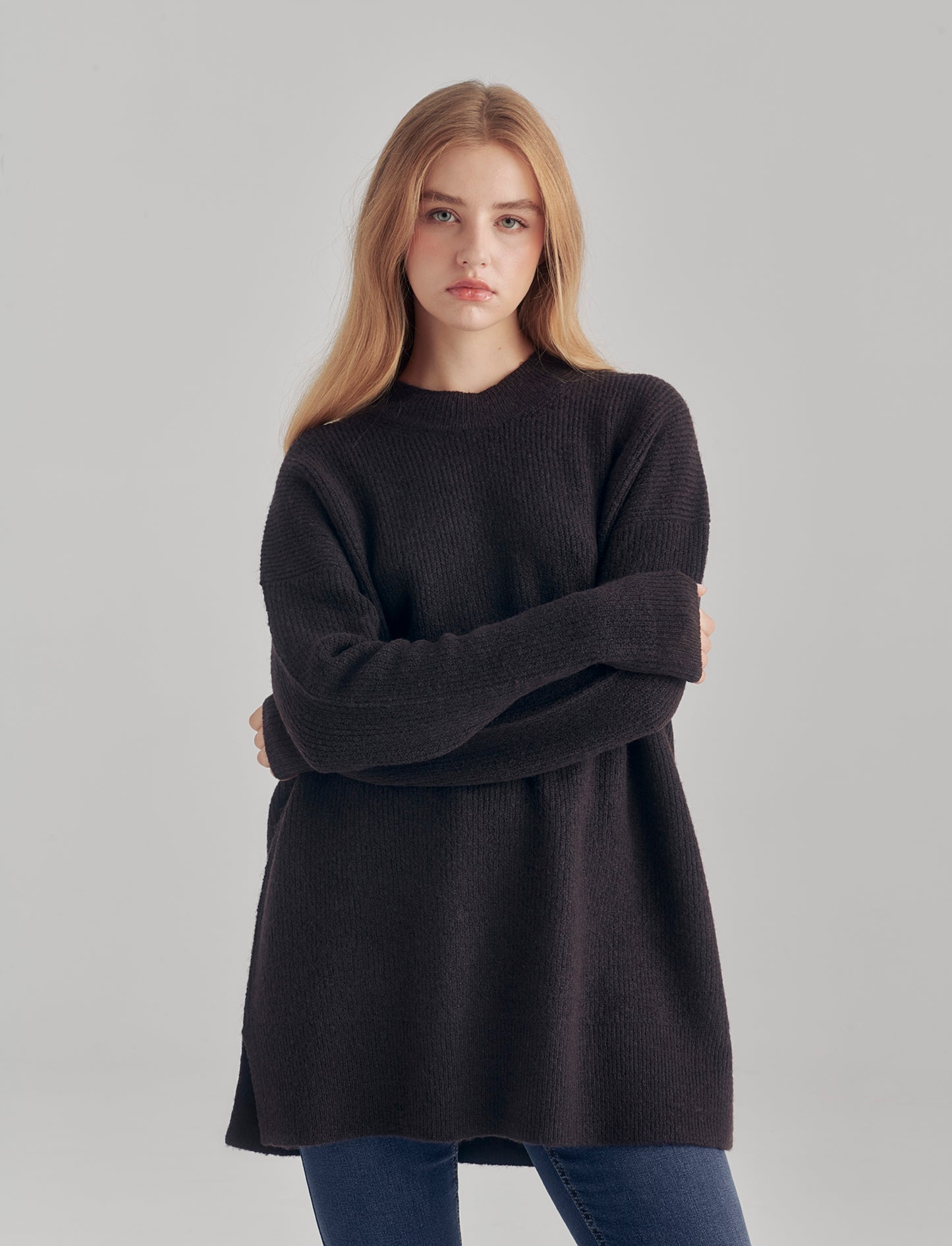 PULLOVER CON SPACCHI LATERALI - Moro