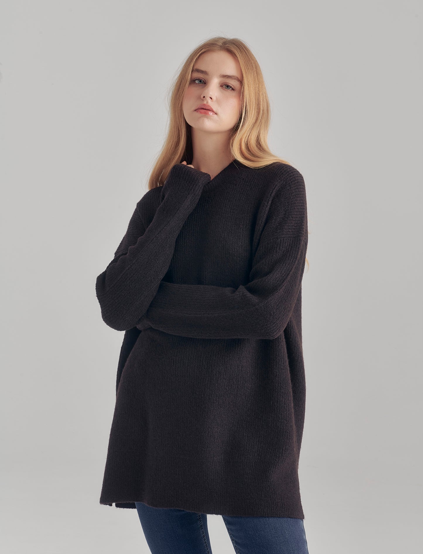 PULLOVER CON SPACCHI LATERALI - Moro