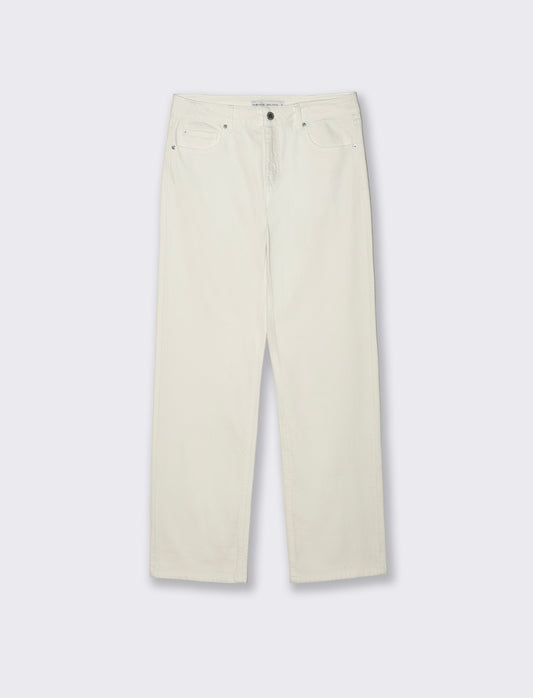 Jeans Gamba Dritta Vita Bassa - Bianco