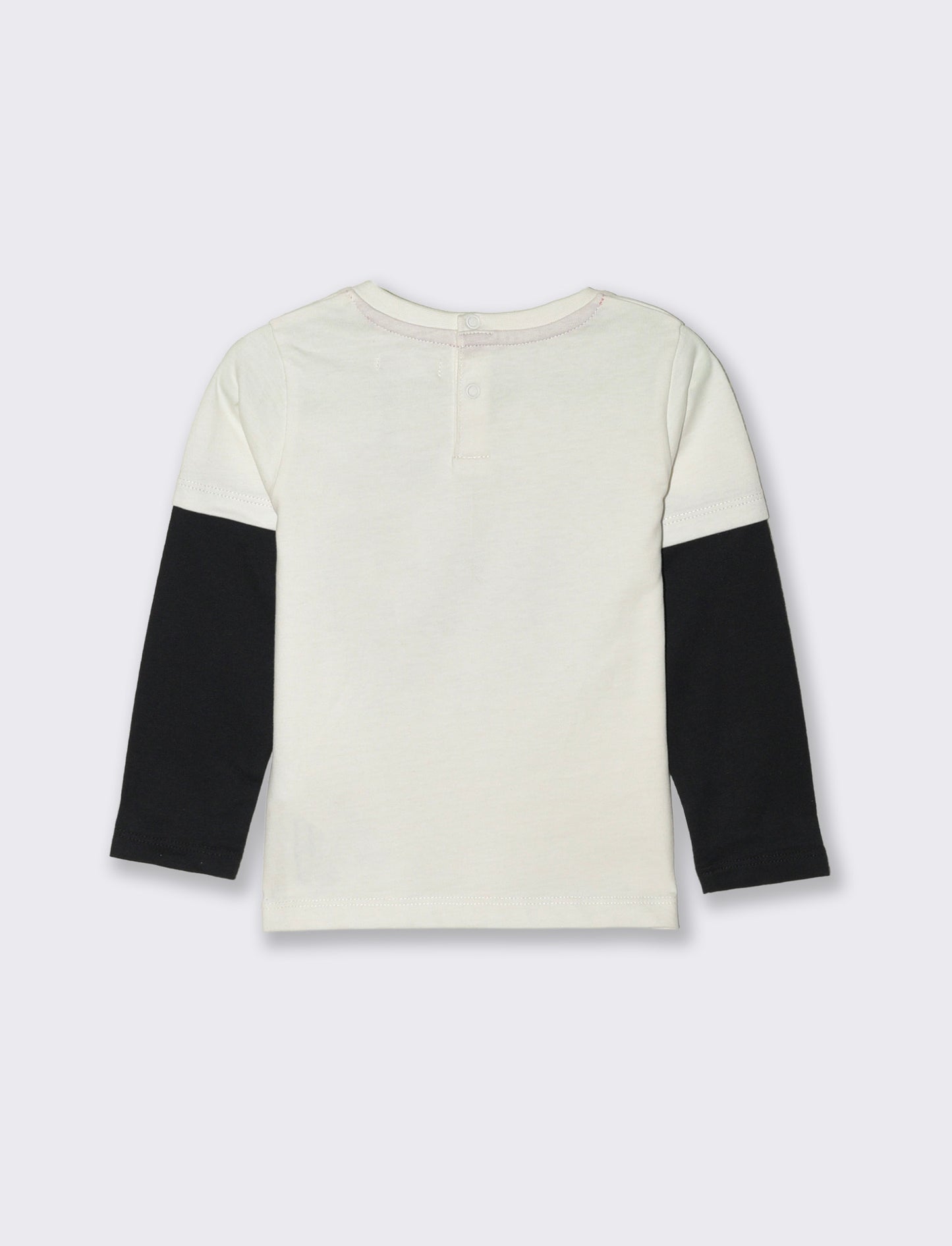 Maglietta bicolore - Bianco latte