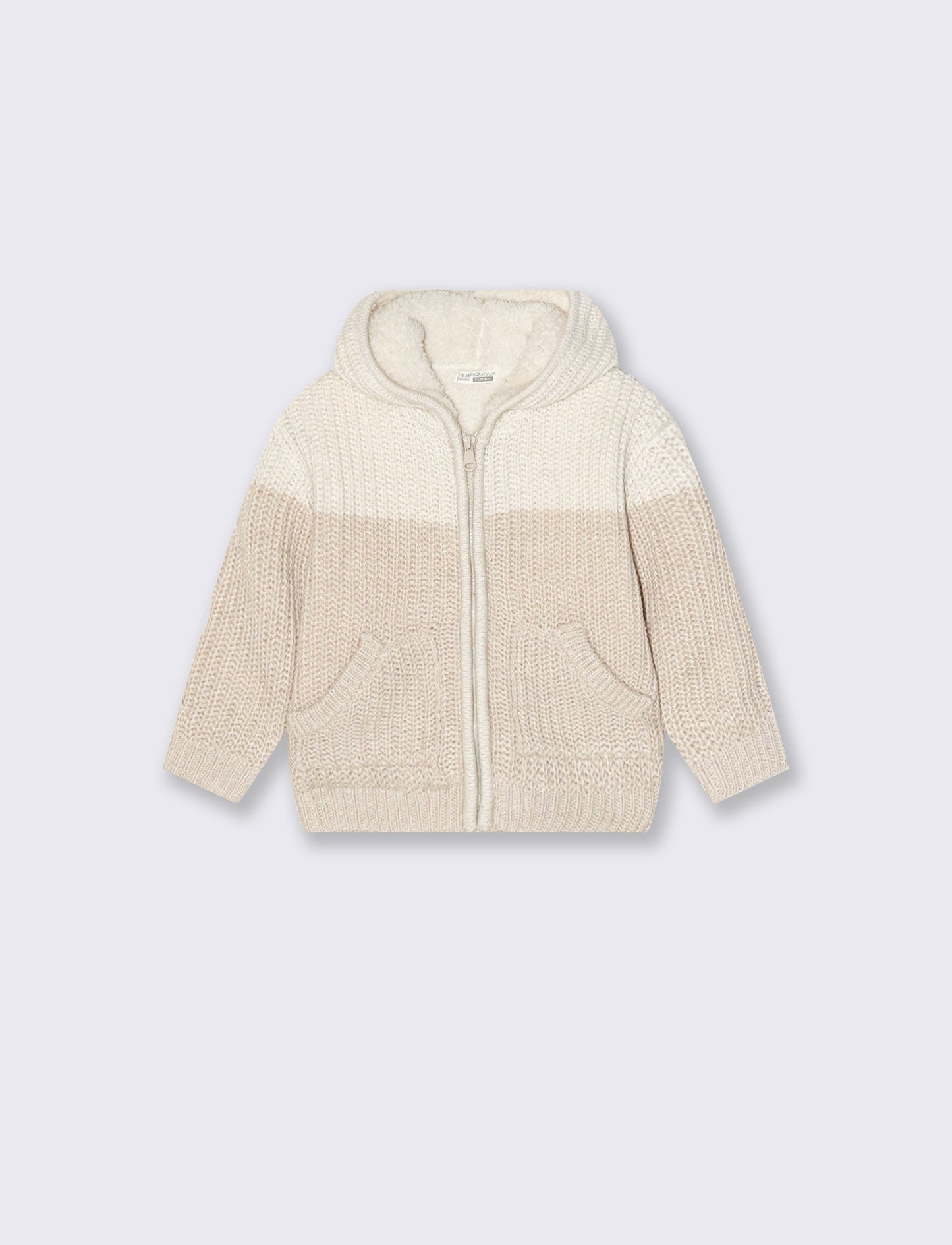 Cardigan con pelliccia interna - Beige