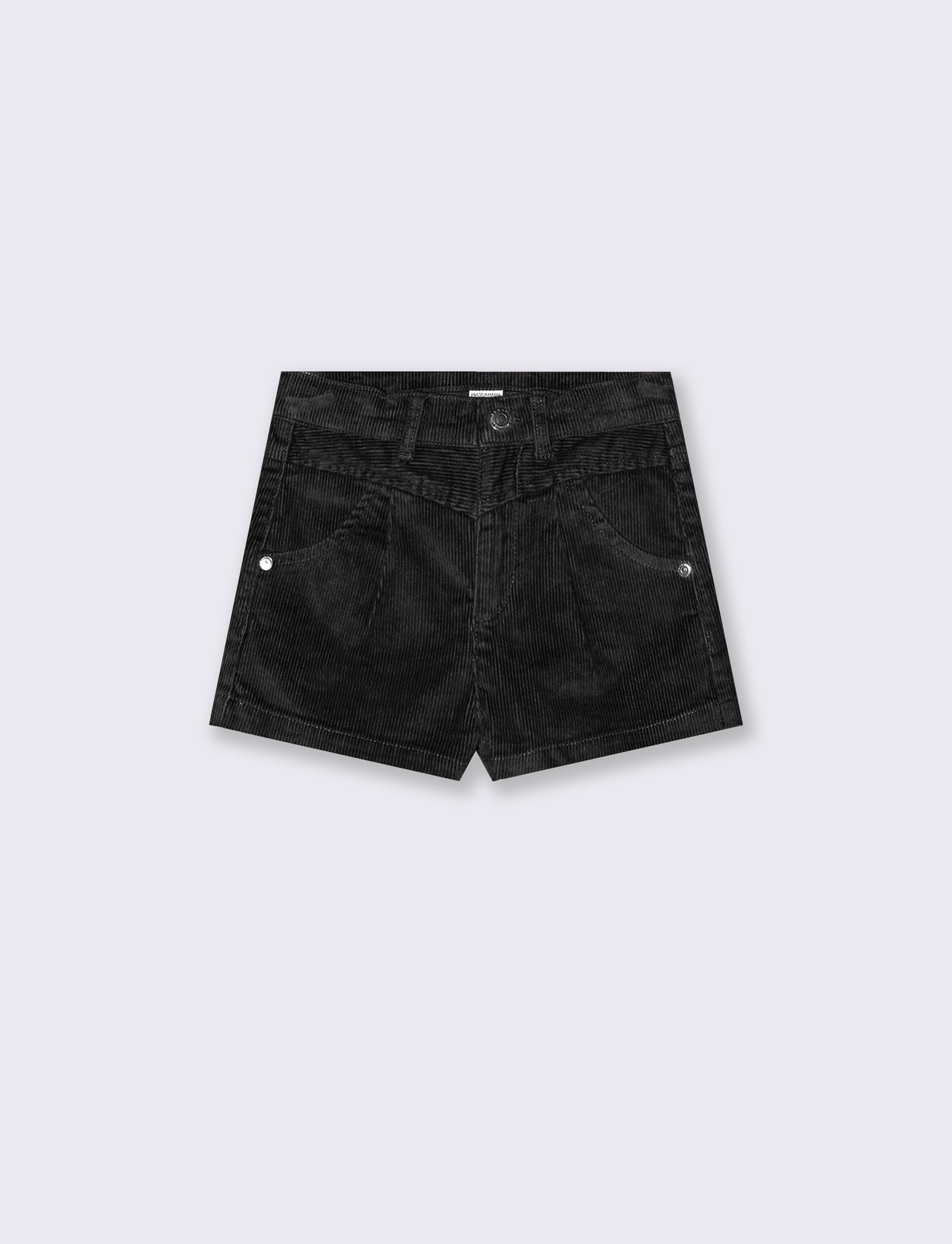 Short in velluto elastico da bambina - Nero