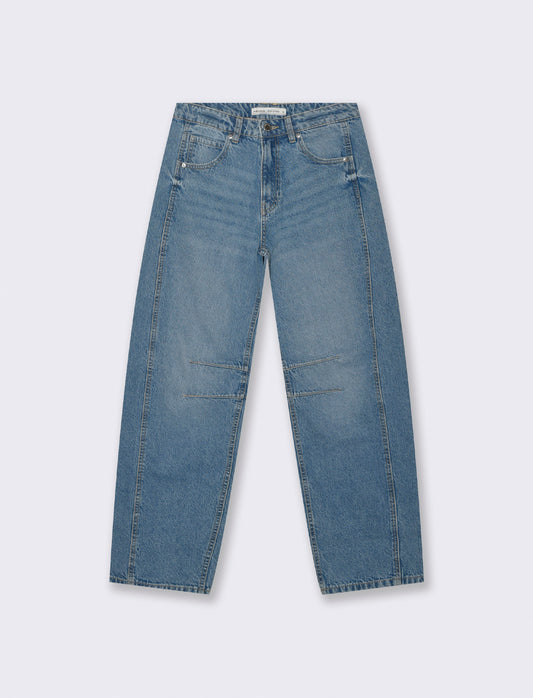 Jeans Ballon Fit con Vita Morbida - Denim