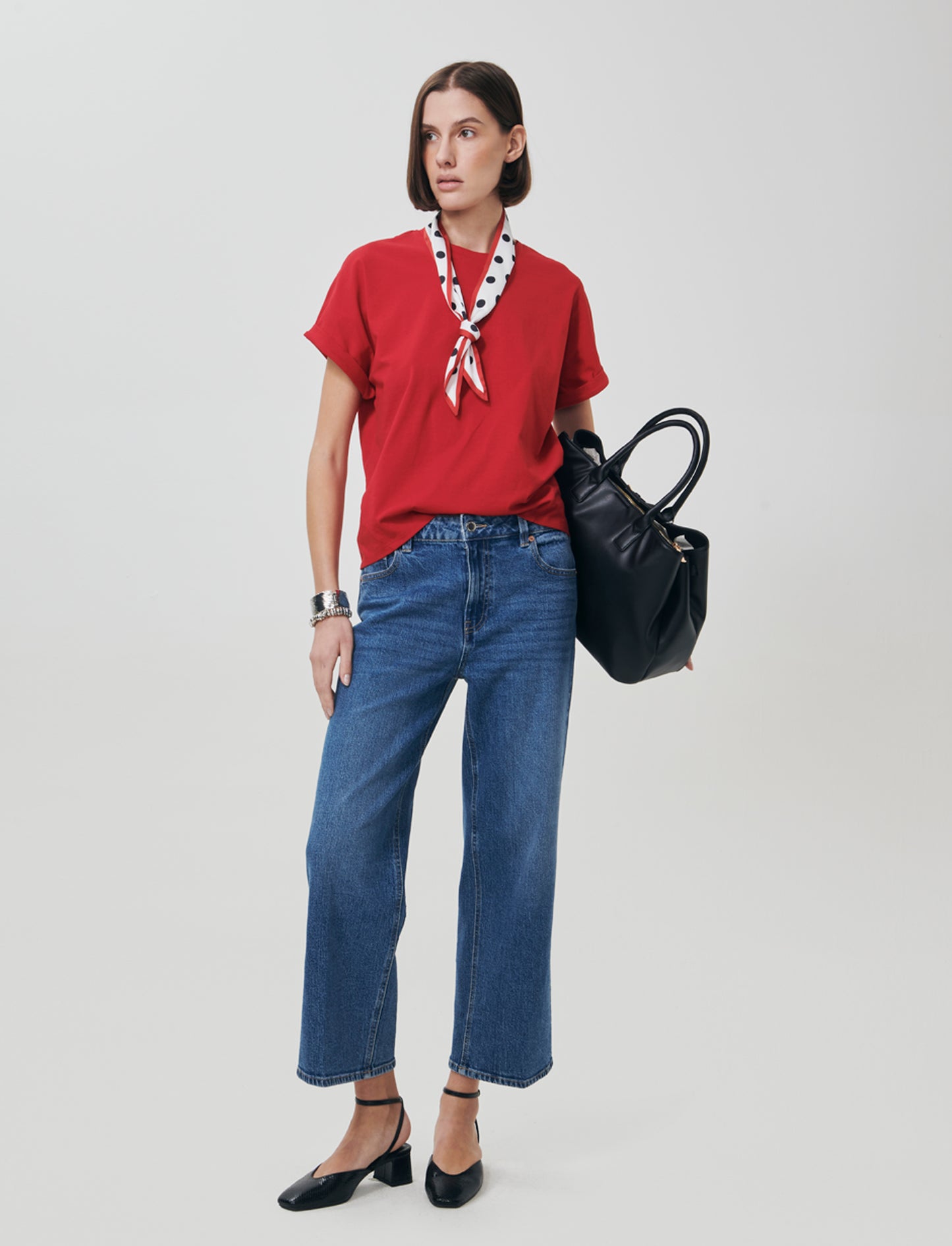 Ankle Length Straight Leg Jeans - Blue