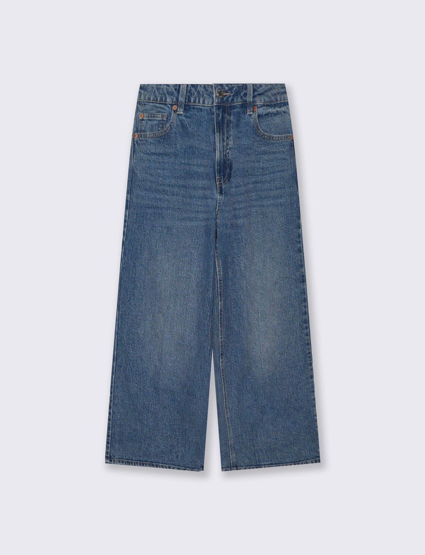 Ankle Length Straight Leg Jeans - Blue