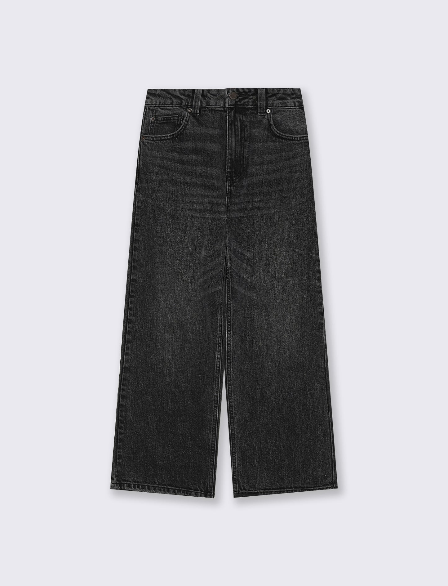 Ankle Length Straight Leg Jeans - Black