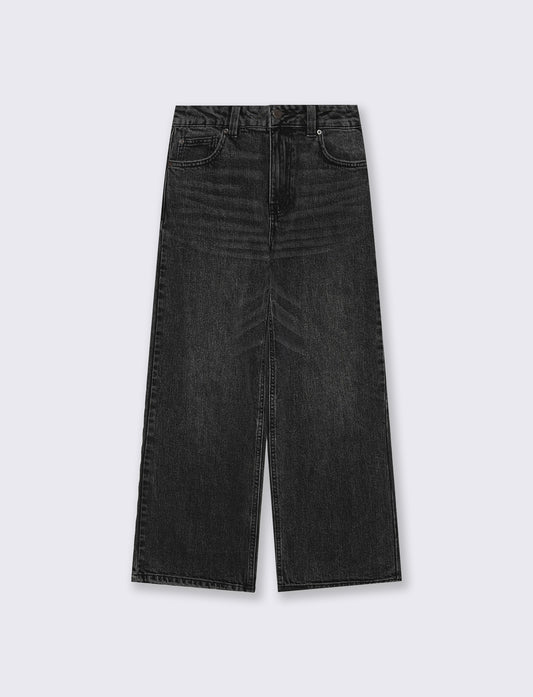 Jeans Gamba Dritta Lunghezza Caviglia - Nero