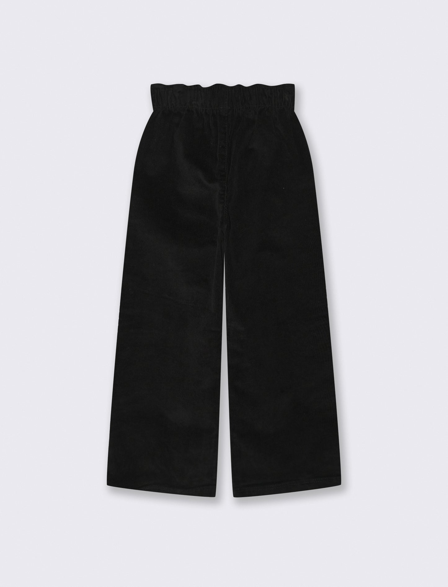 Pantaloni in velluto elastico a gamba larga. - Nero