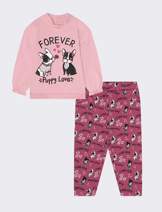 Tuta maglietta e jogger - Rosa
