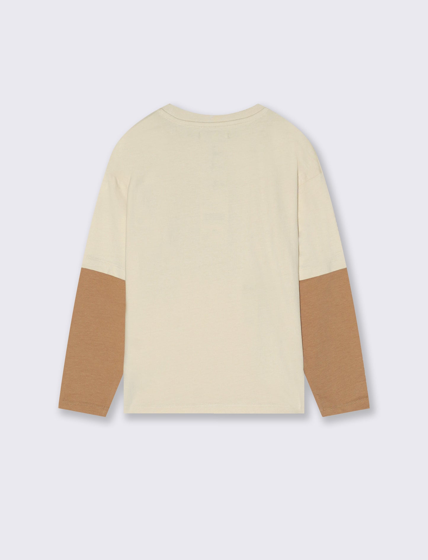 T-SHIRT  FINTA MEZZA MANICA - Beige