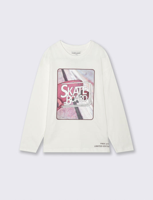 T-SHIRT MANICA LUNGA - Bianco latte