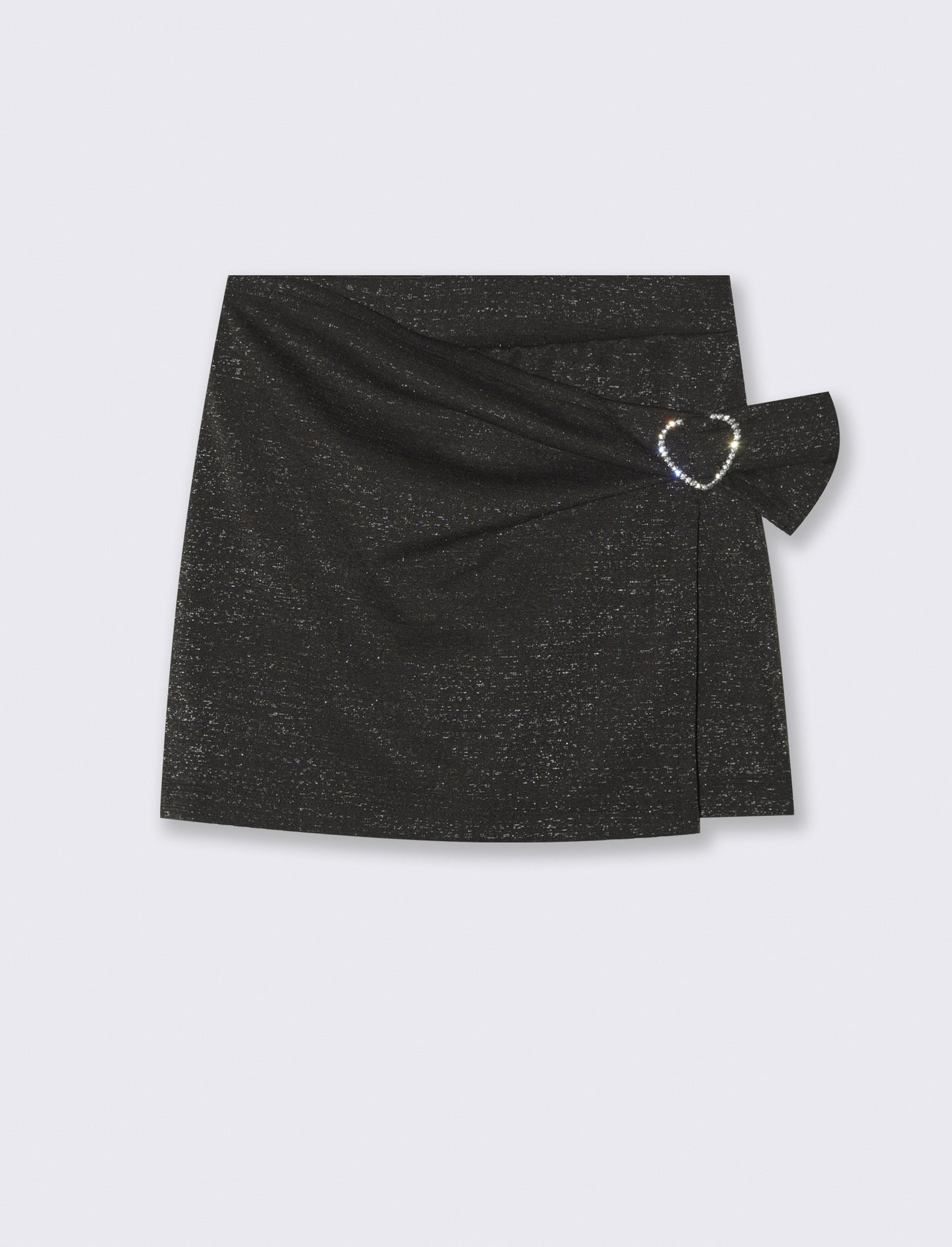 Short finta gonna in punto milano elastico con dettagli in fibra metallica. - Nero