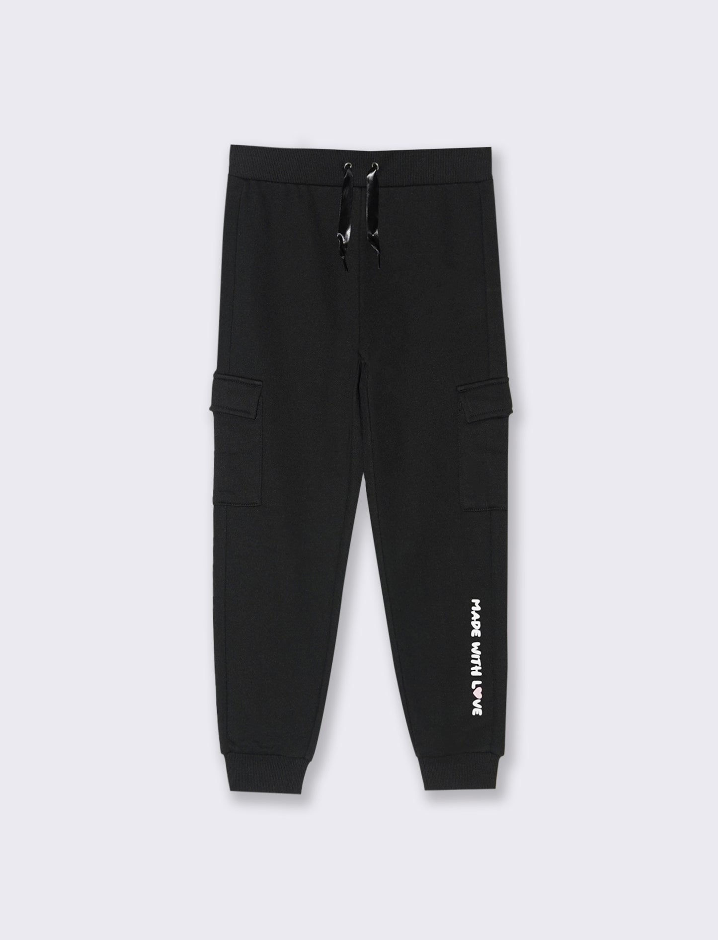 Pantaloni in felpa con tasconi. - Nero