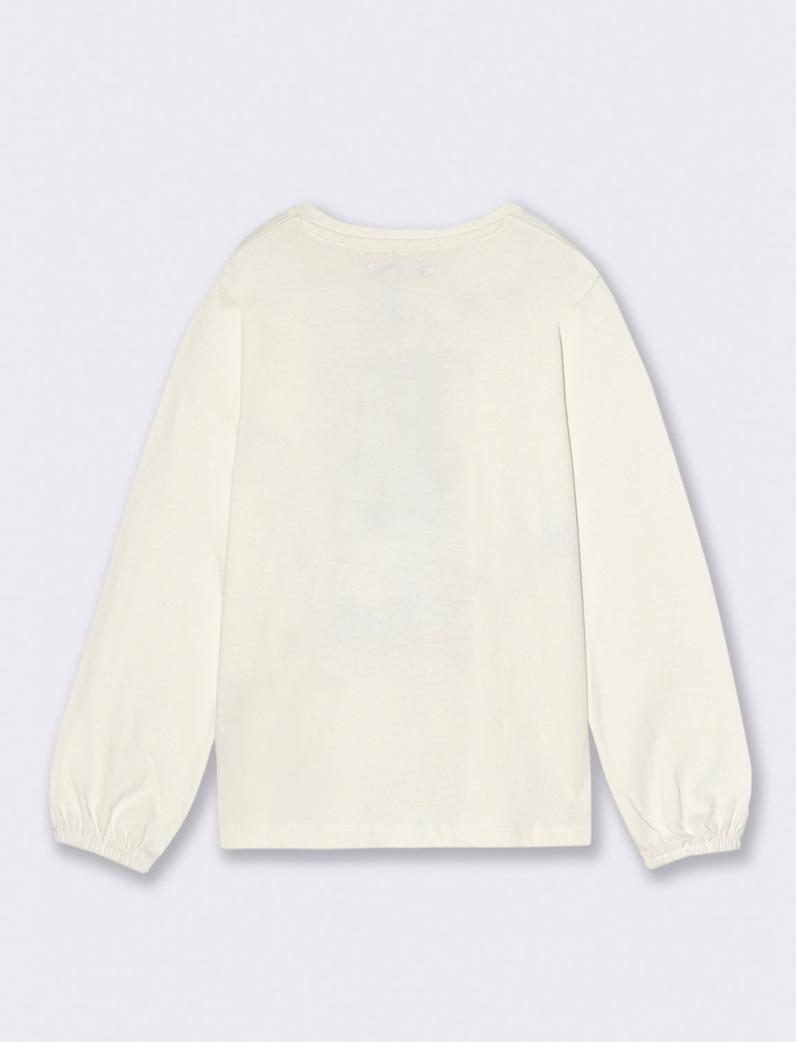 T-shirt manica lunga con stampa e accessori. - Bianco latte