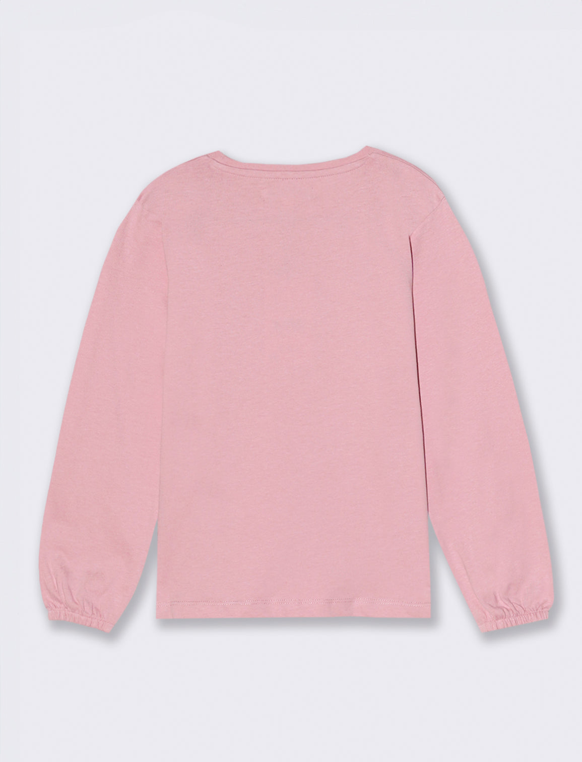 T-shirt manica lunga con stampa e accessori. - Rosa