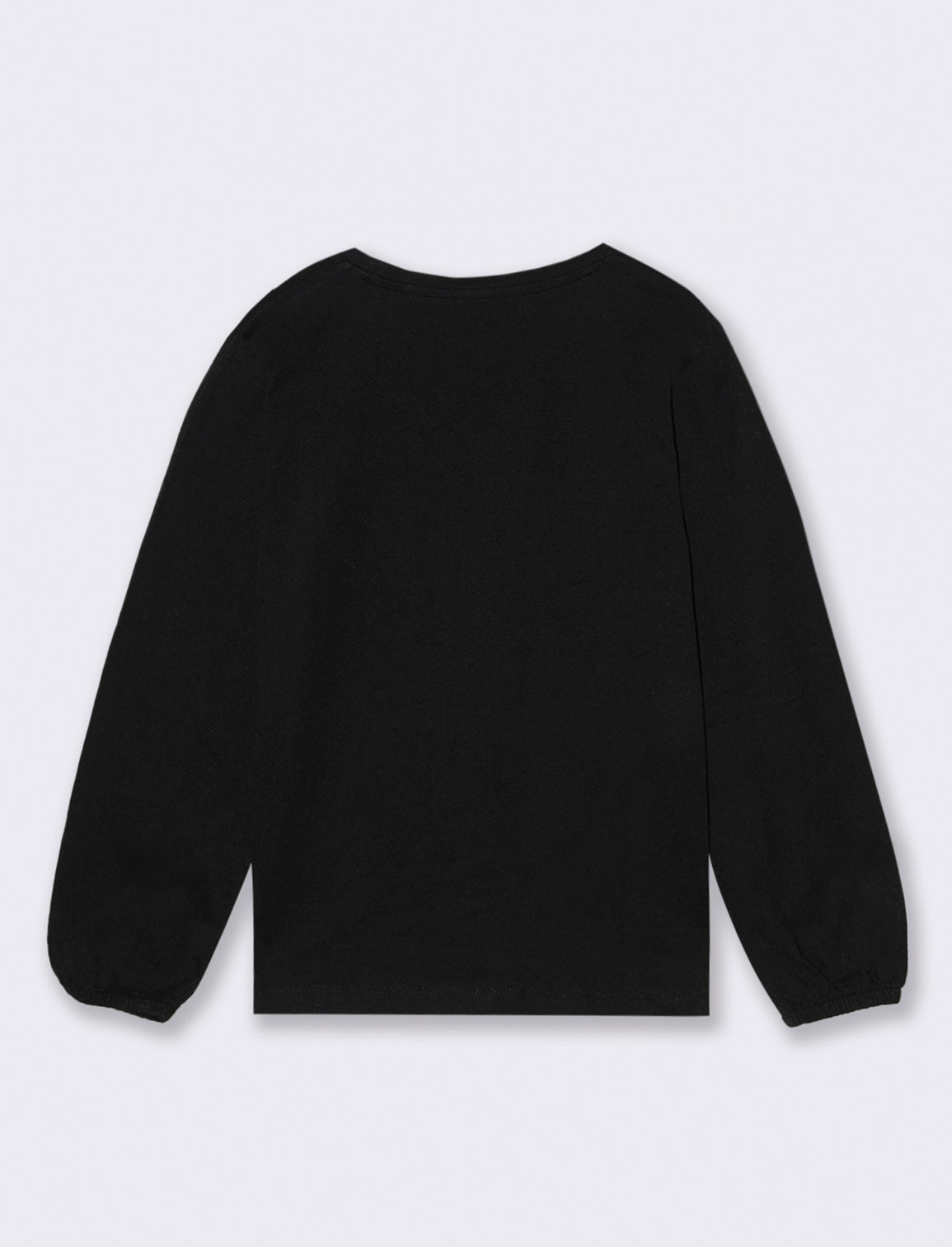 T-shirt manica lunga con stampa e accessori. - Nero