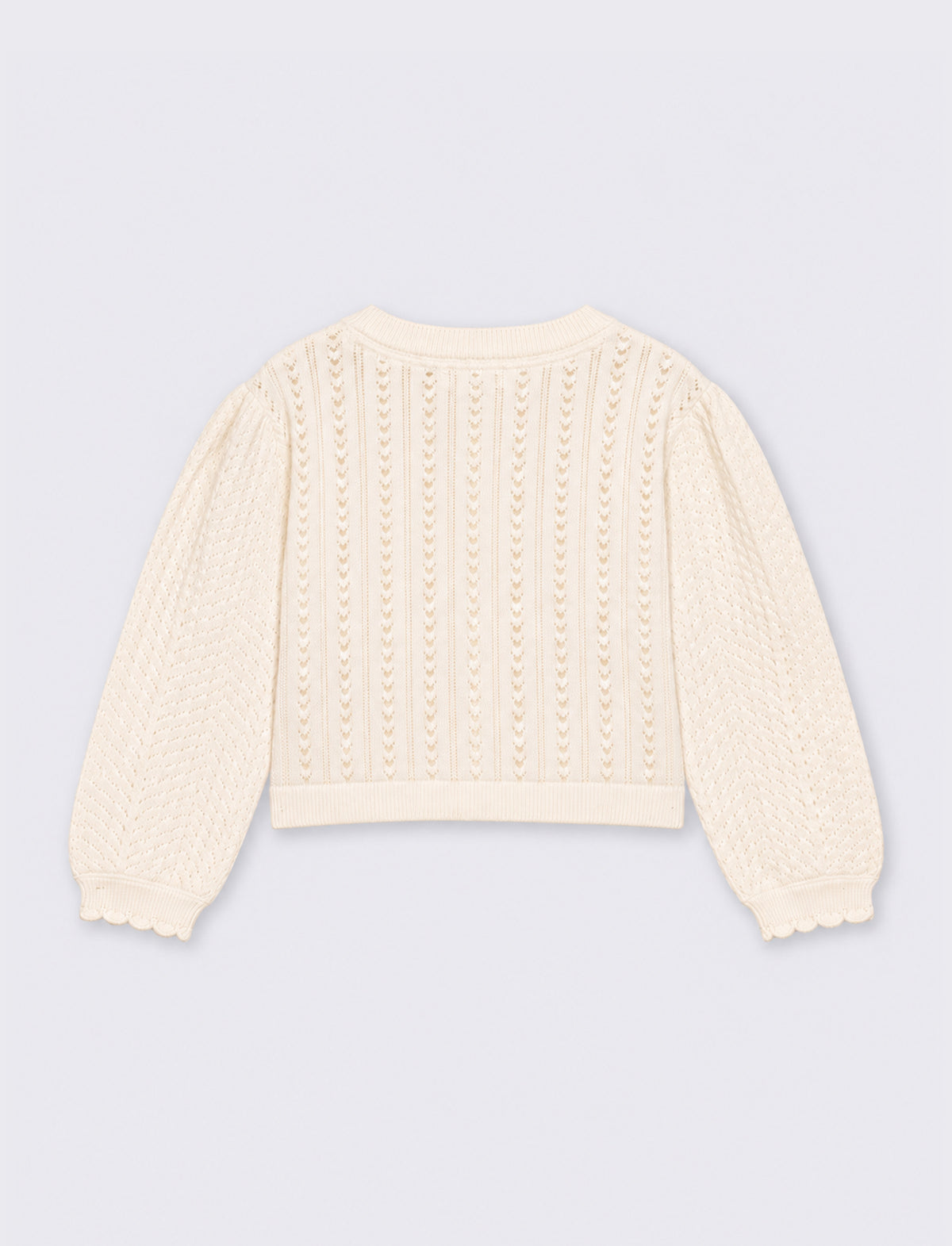 Cardigan tessuto lavorato - Bianco latte