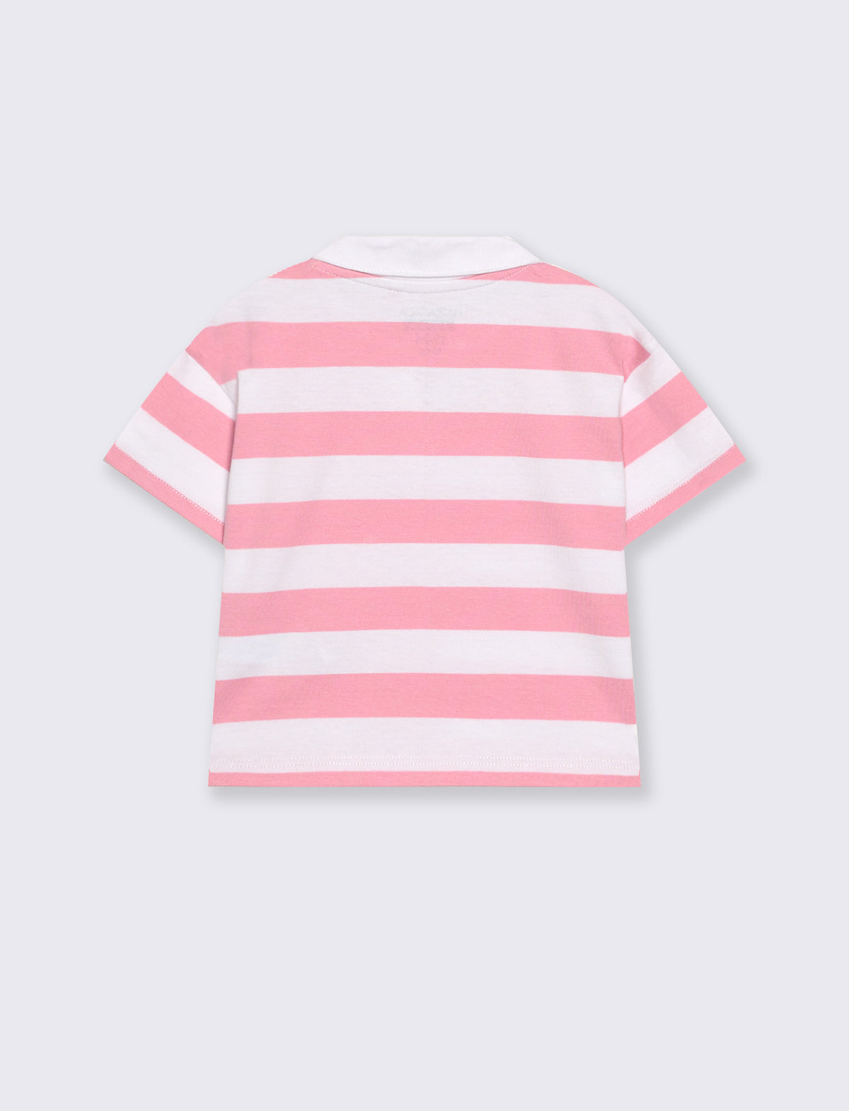 Polo in jersey a righe - Rosa