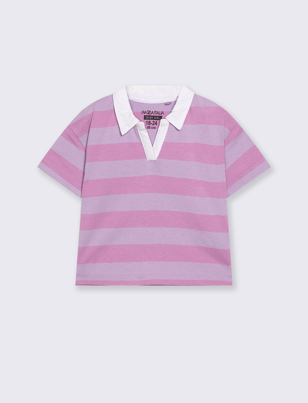 Polo in jersey a righe - Lilla