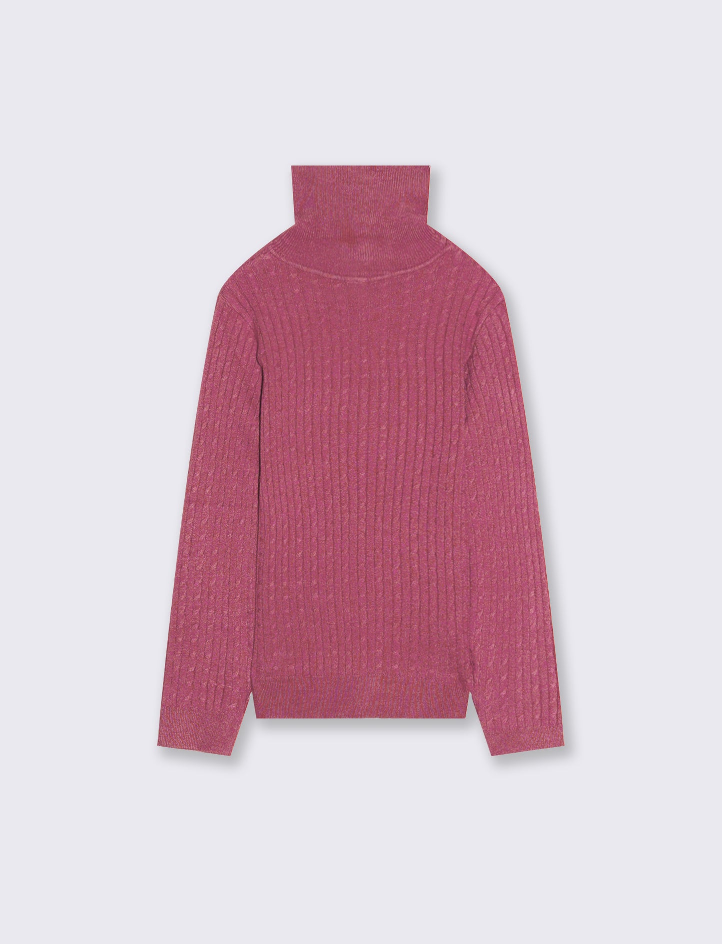 Maglia collo alto con trecce. - Viola malva