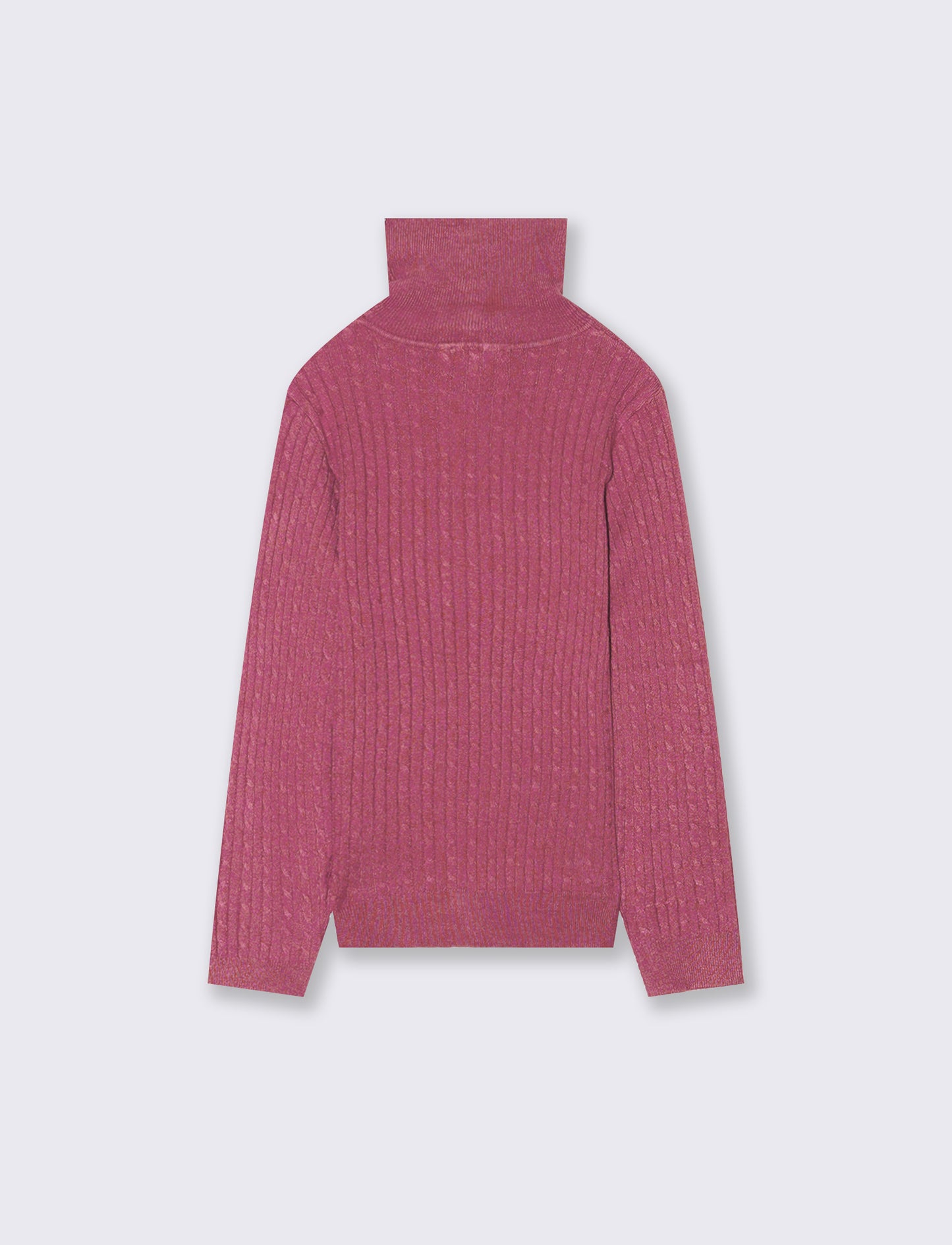 Maglia collo alto con trecce. - Viola malva