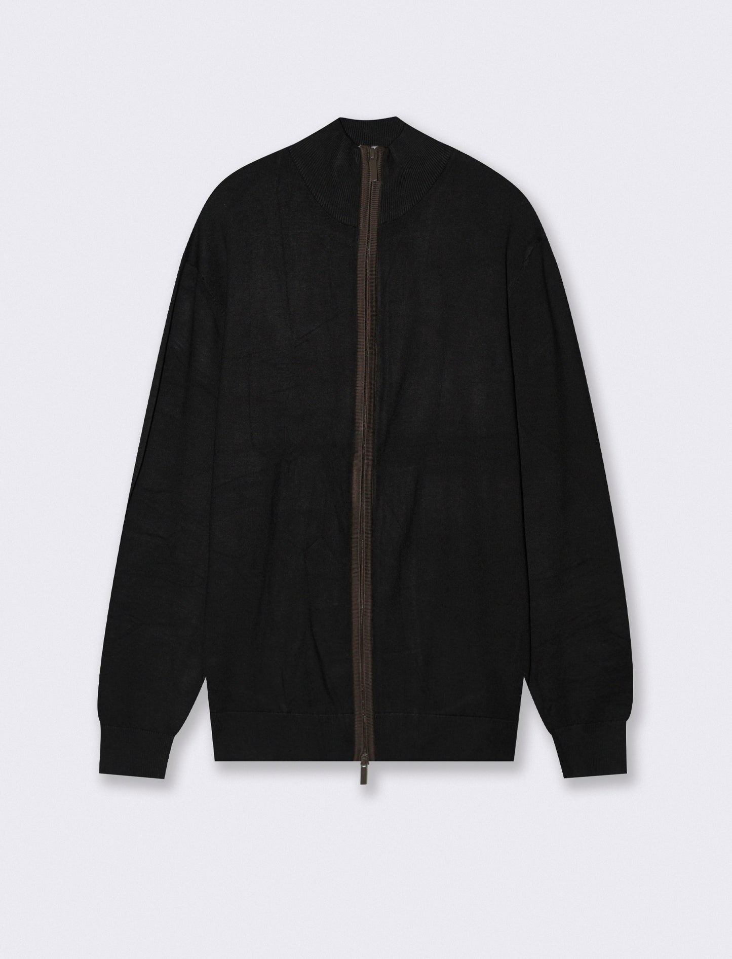 MAGLIA CARDIGAN CON BOTTONI E CERNIERA - Nero