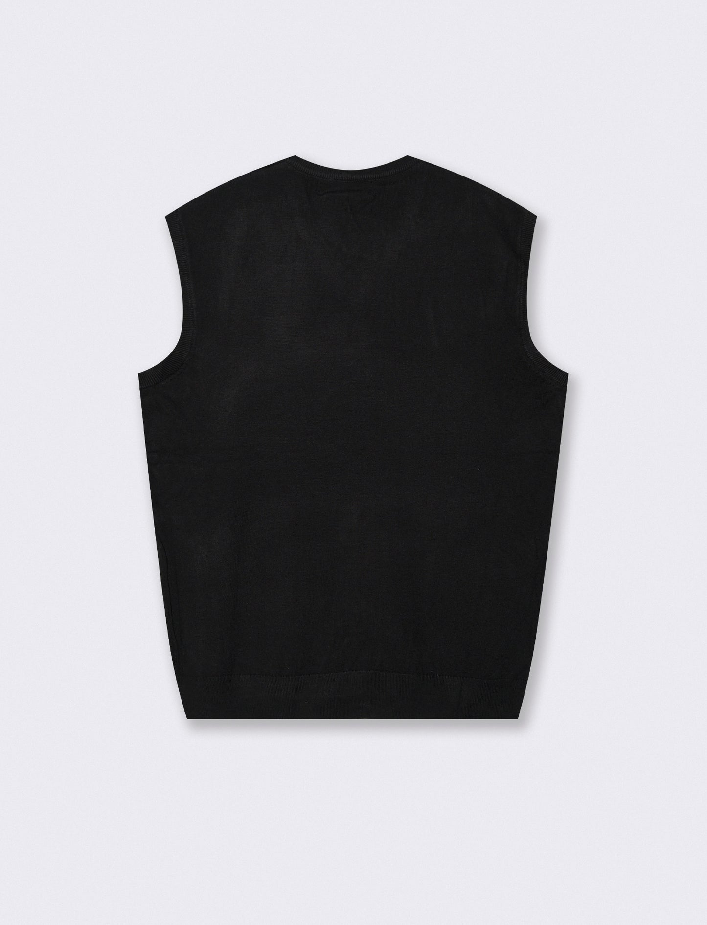 MAGLIA SENZA MANICHE SCOLLO A V - Nero