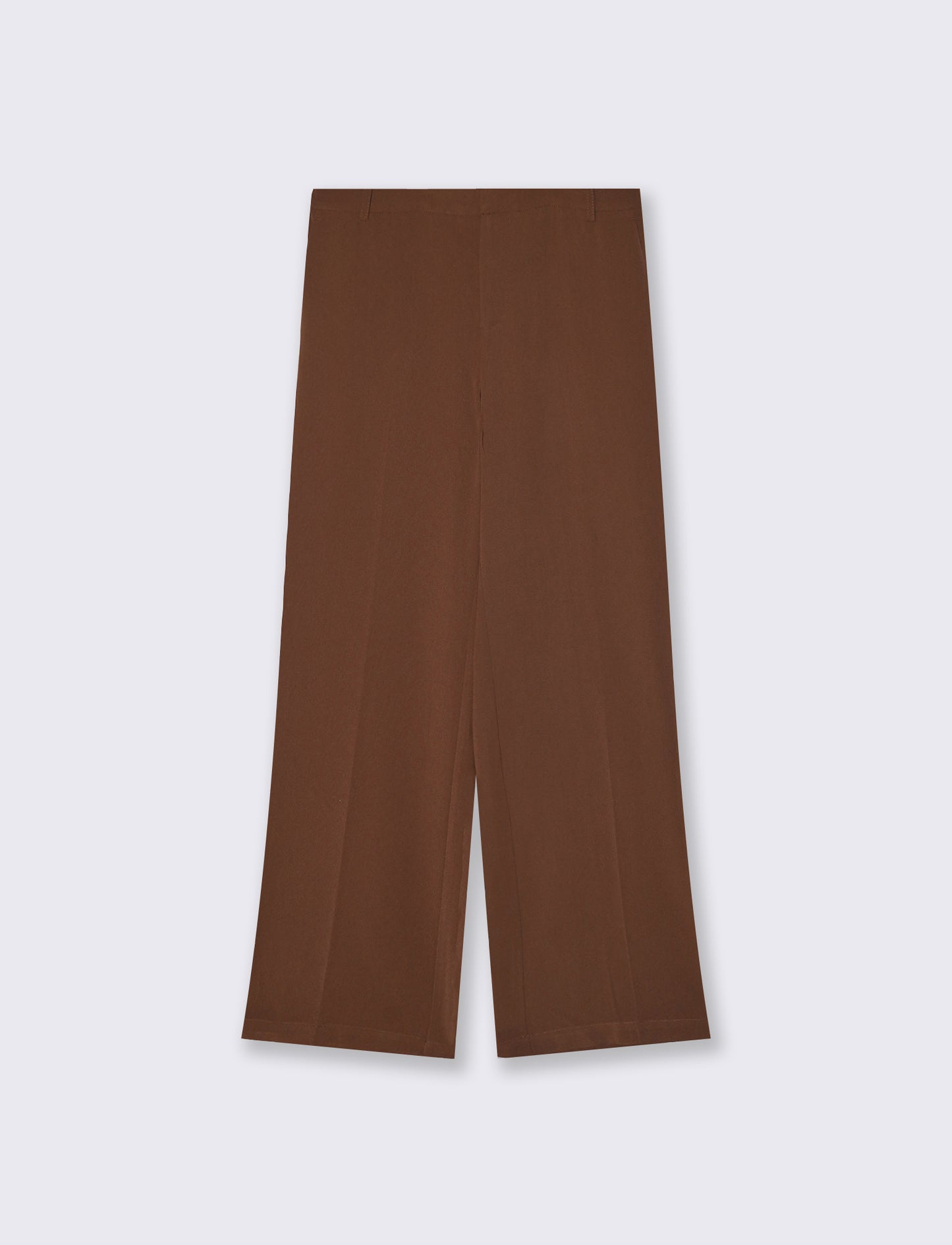 Wide Leg Trousers with Retro Pleats - Brown