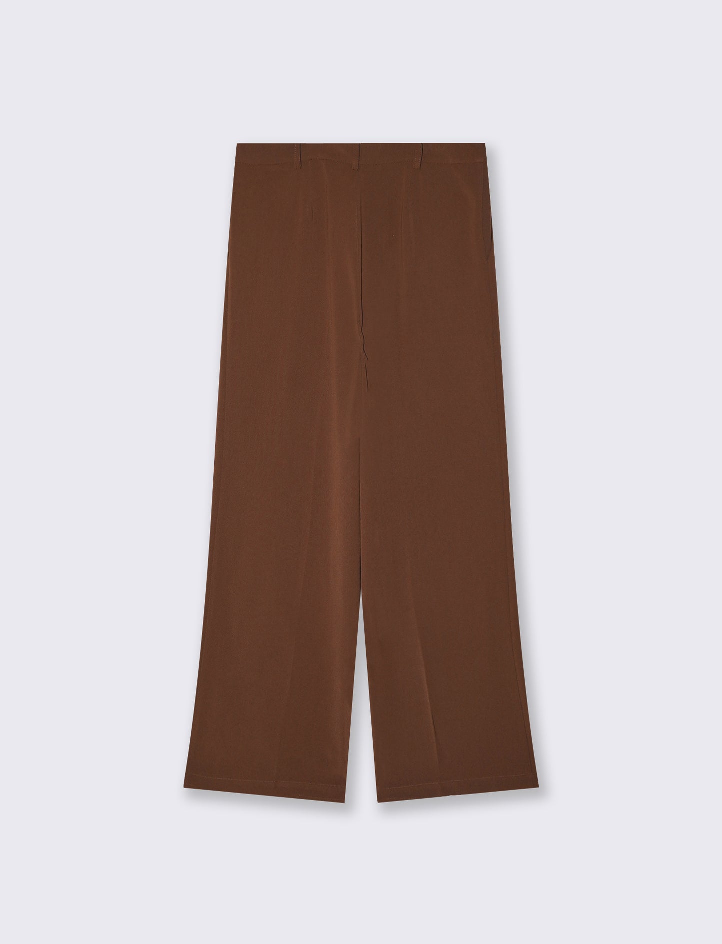 Wide Leg Trousers with Retro Pleats - Brown