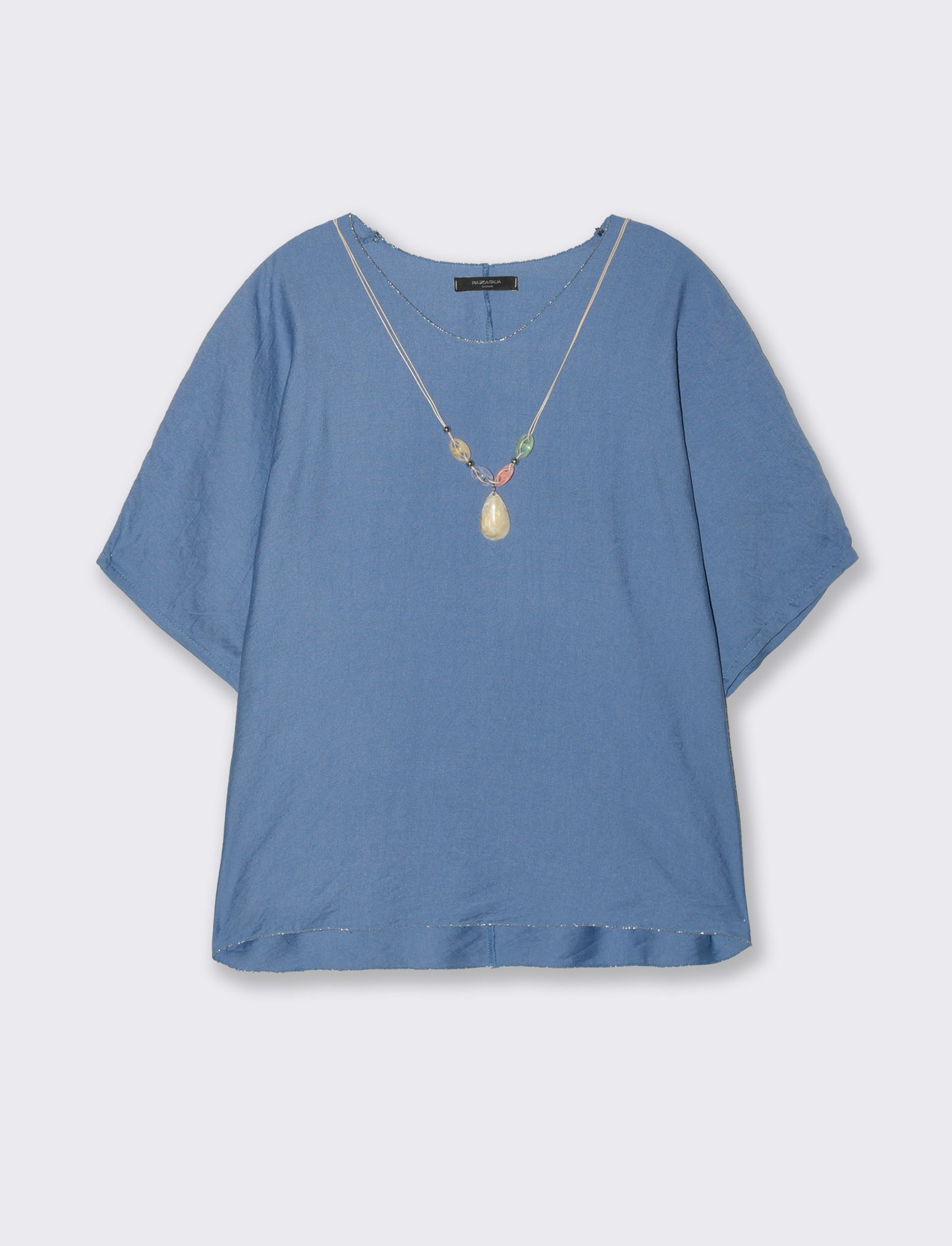 Tshirt over con dettaglio lurex - Denim