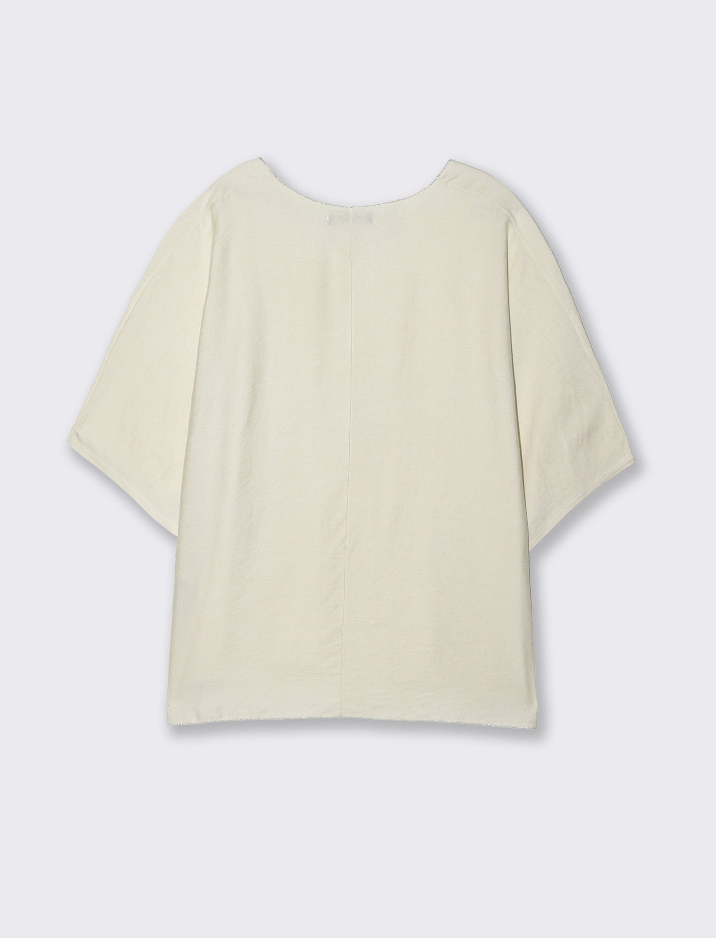 Tshirt over con dettaglio lurex - Bianco gesso