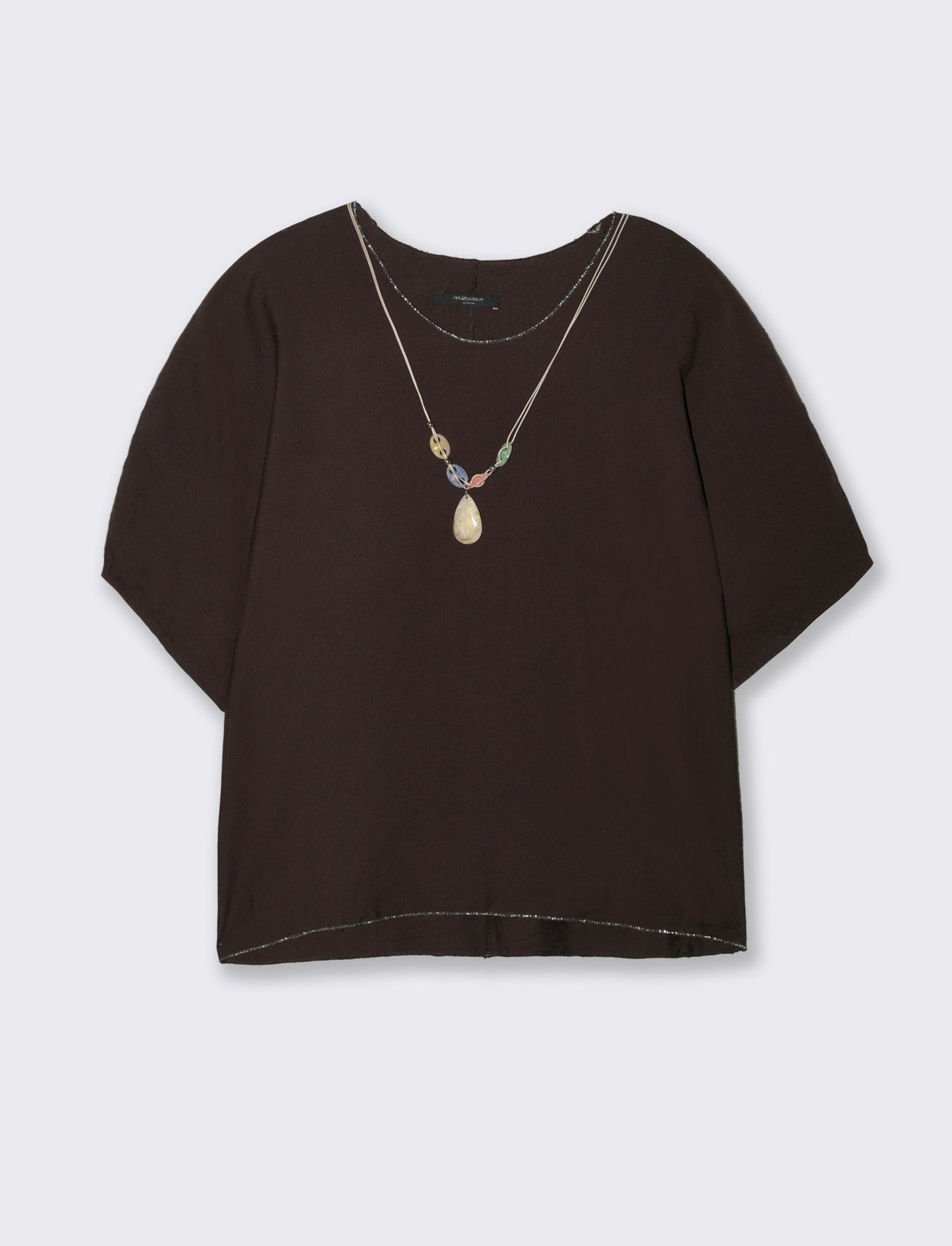 Tshirt over con dettaglio lurex - Moro
