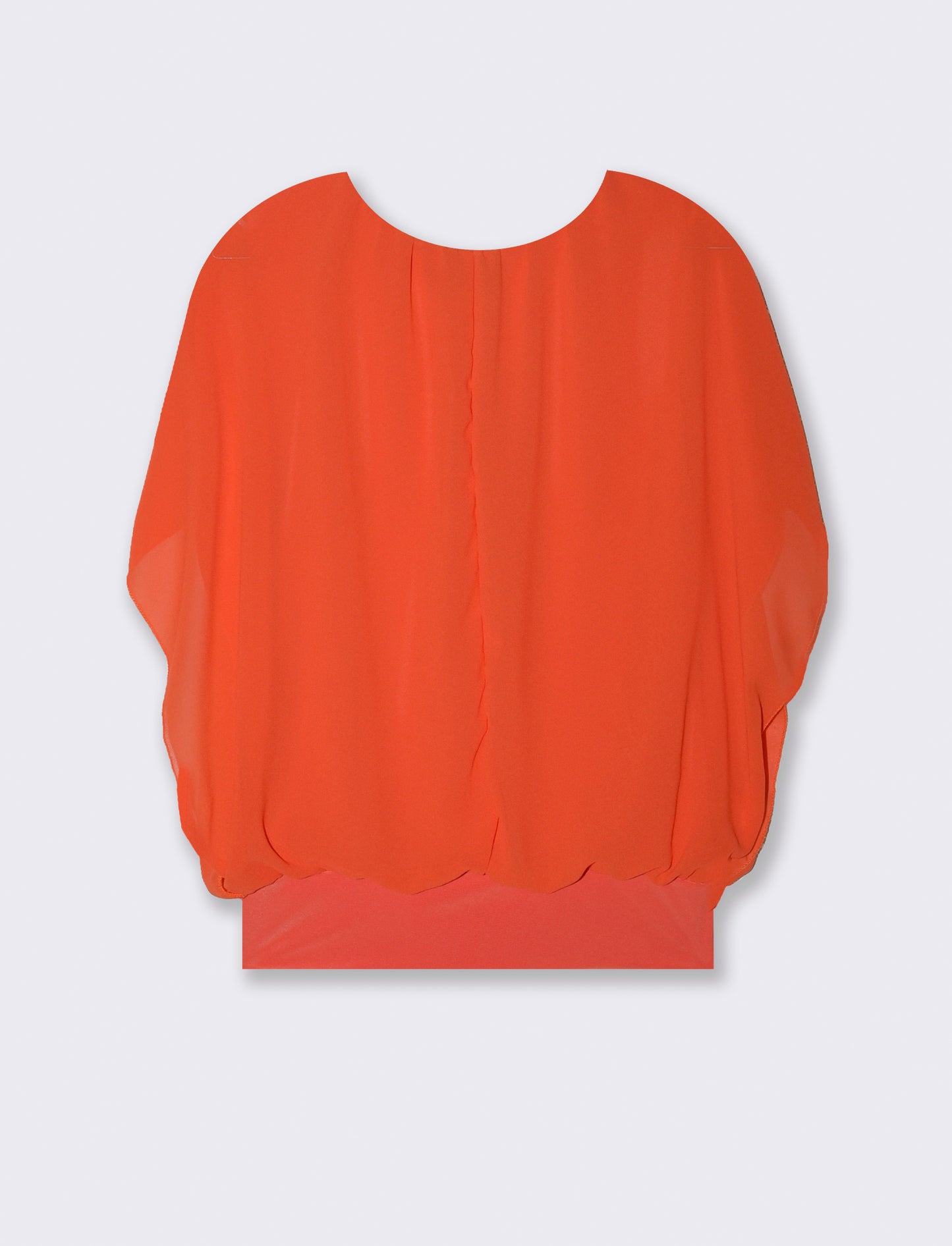Casacca smanicata in tessuto leggero con collana - Arancio