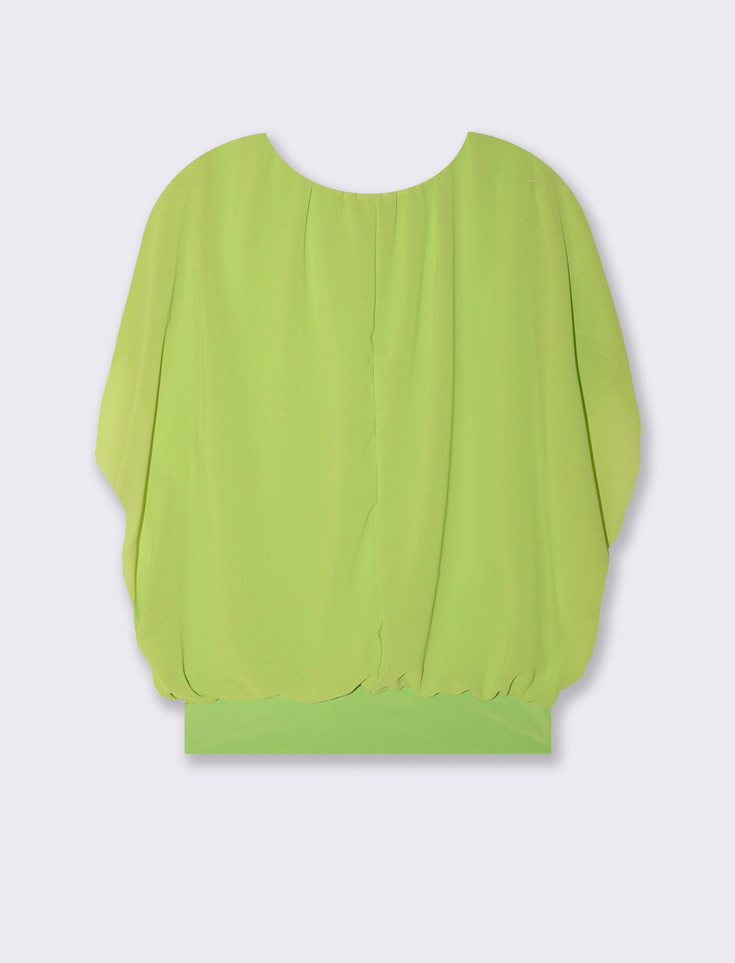 Casacca smanicata in tessuto leggero con collana - Verde