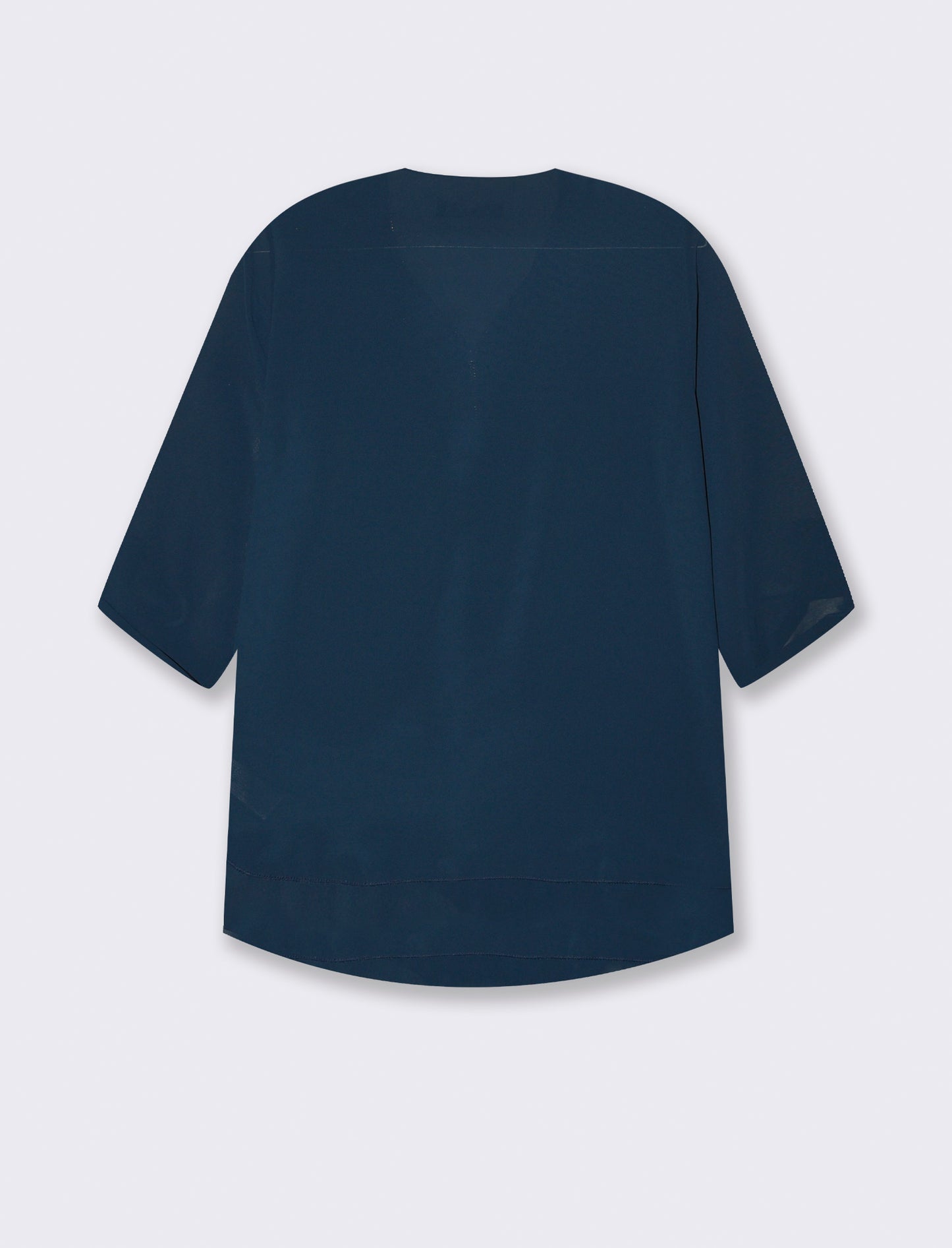 Casacca manica 3/4 con bottone e zip sul davanti. - Blu