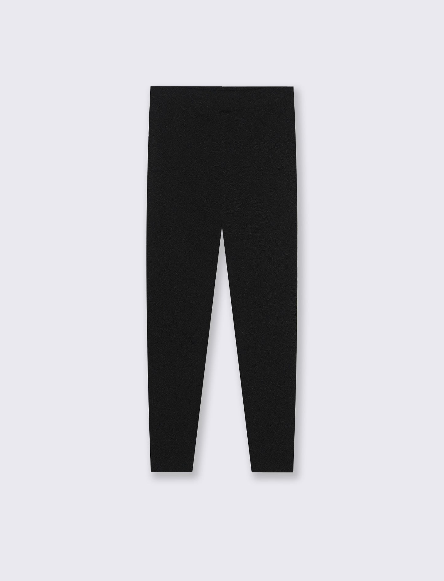 Leggings invernali da bambina in filato elastico. - Nero