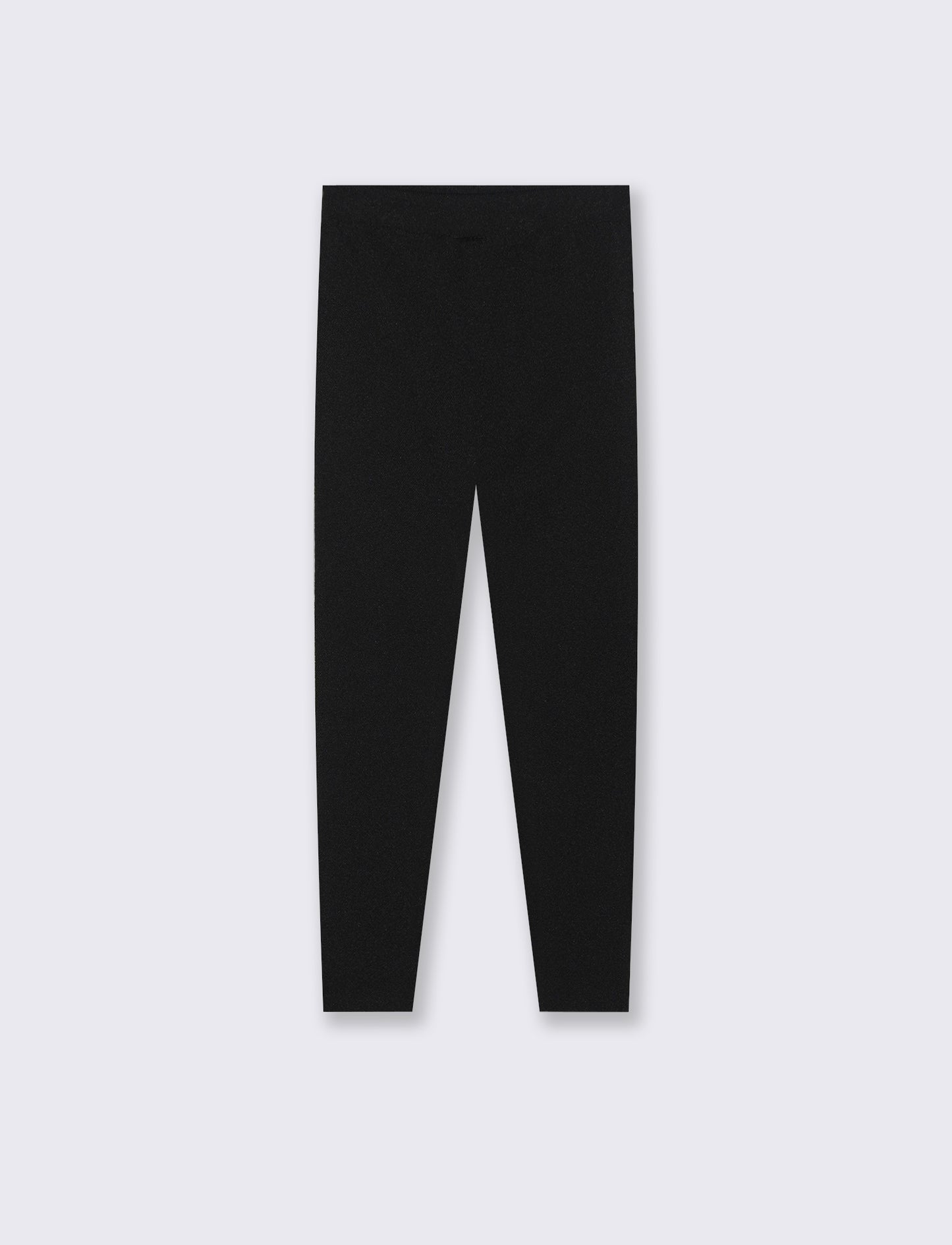 Leggings invernali da bambina in filato elastico. - Nero