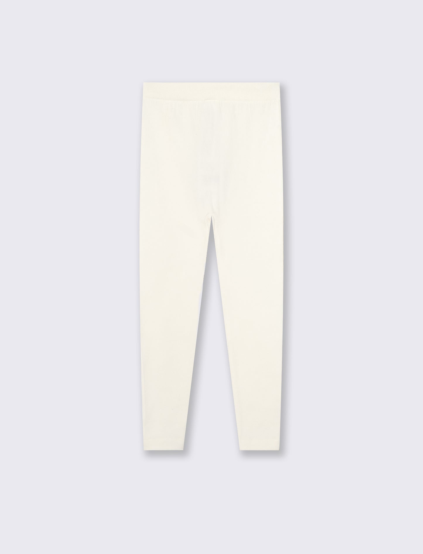Leggings invernali da bambina in filato elastico. - Bianco latte