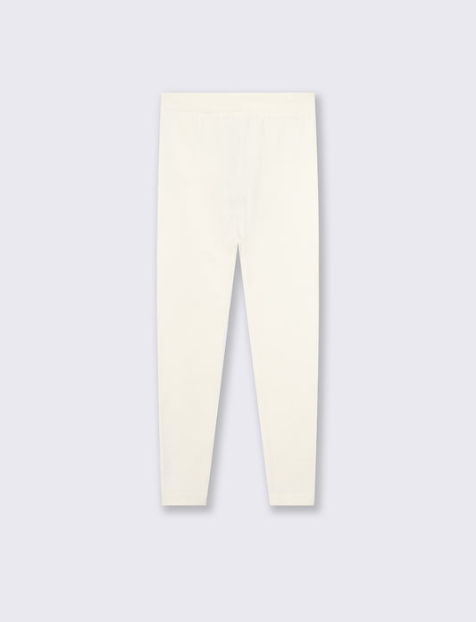 Leggings invernali da bambina in filato elastico. - Bianco latte