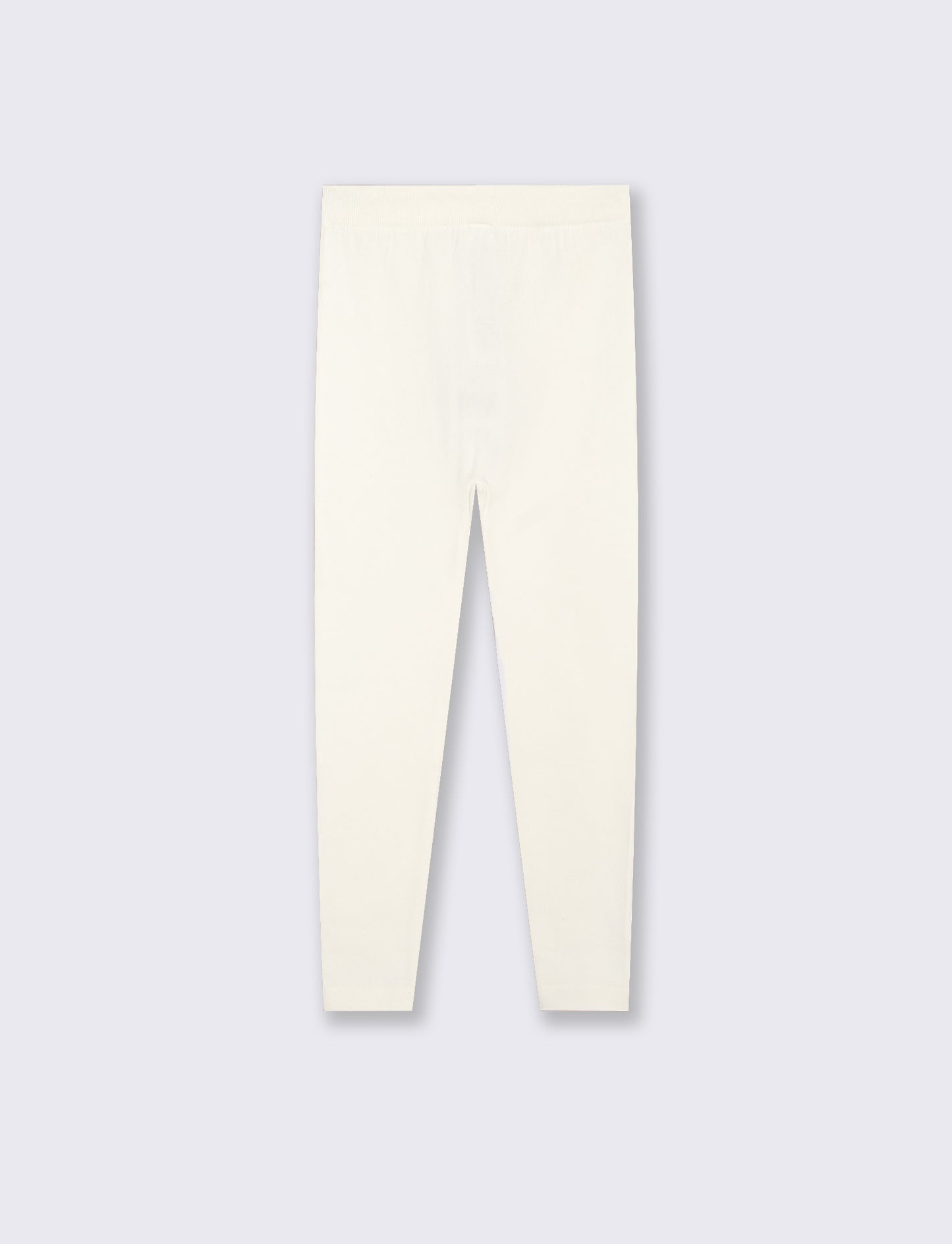 Leggings invernali da bambina in filato elastico. - Bianco latte