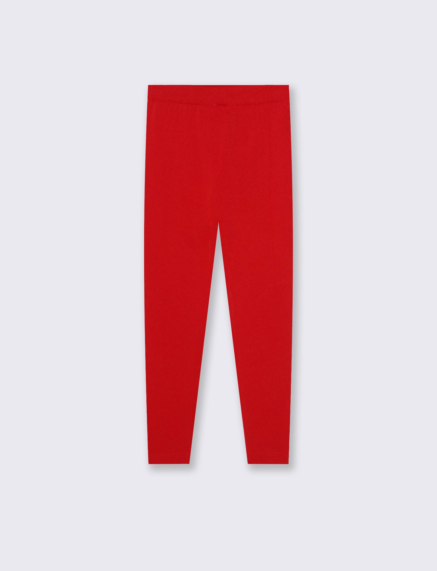Leggings invernali da bambina in filato elastico. - Rosso